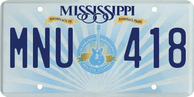 MS license plate MNU418