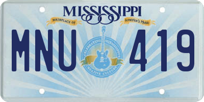 MS license plate MNU419