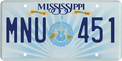 MS license plate MNU451