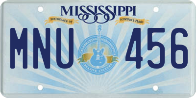 MS license plate MNU456