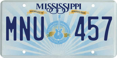 MS license plate MNU457