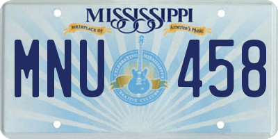 MS license plate MNU458