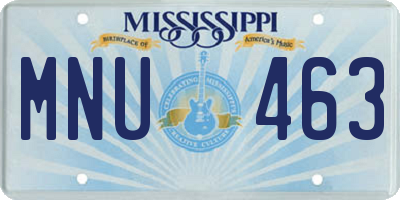 MS license plate MNU463