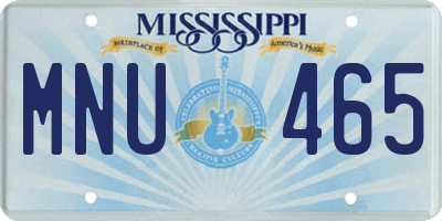 MS license plate MNU465