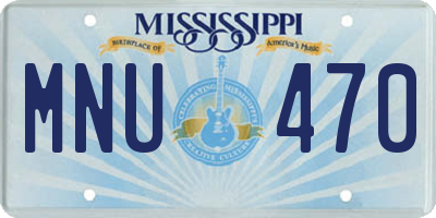 MS license plate MNU470