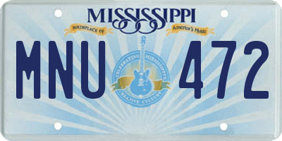 MS license plate MNU472