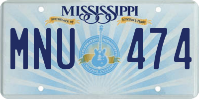 MS license plate MNU474