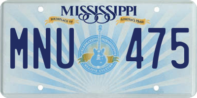MS license plate MNU475