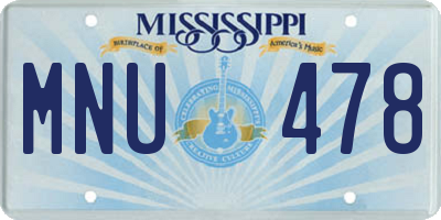 MS license plate MNU478