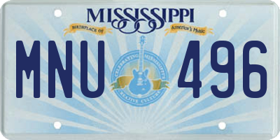 MS license plate MNU496