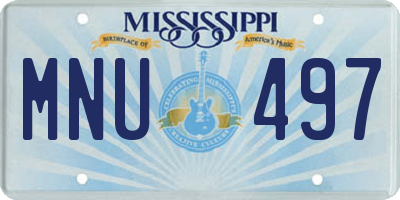 MS license plate MNU497