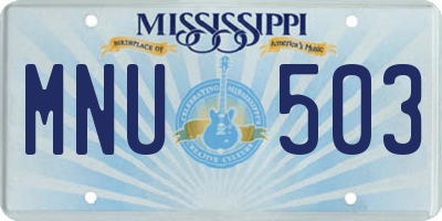 MS license plate MNU503