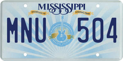 MS license plate MNU504