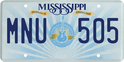 MS license plate MNU505