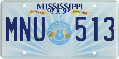 MS license plate MNU513