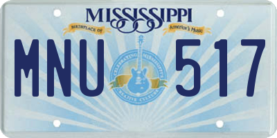 MS license plate MNU517