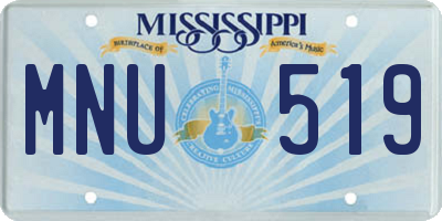 MS license plate MNU519