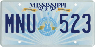 MS license plate MNU523