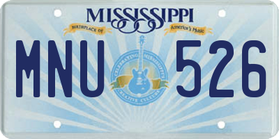 MS license plate MNU526