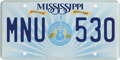 MS license plate MNU530