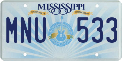 MS license plate MNU533