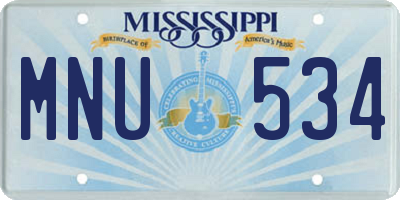 MS license plate MNU534