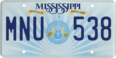 MS license plate MNU538
