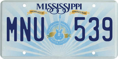 MS license plate MNU539