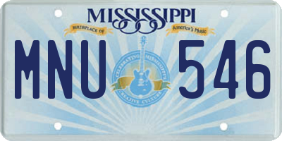 MS license plate MNU546