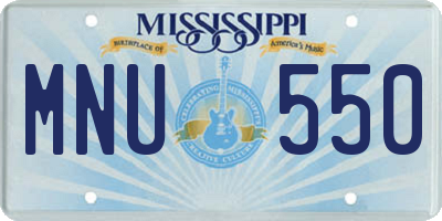MS license plate MNU550
