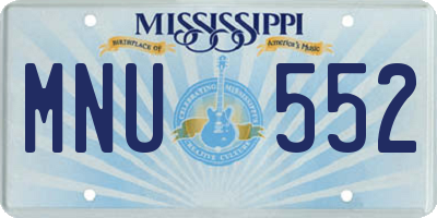 MS license plate MNU552