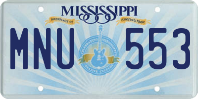 MS license plate MNU553