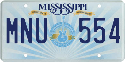MS license plate MNU554