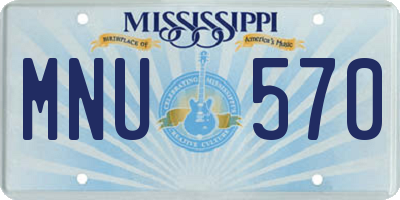 MS license plate MNU570