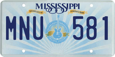 MS license plate MNU581