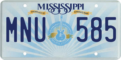 MS license plate MNU585