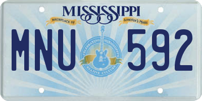 MS license plate MNU592