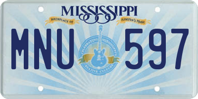 MS license plate MNU597