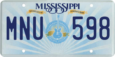 MS license plate MNU598