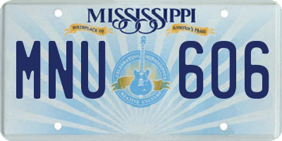 MS license plate MNU606