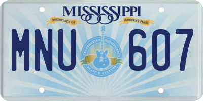 MS license plate MNU607