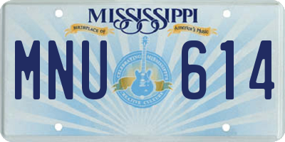 MS license plate MNU614