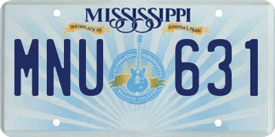 MS license plate MNU631