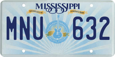 MS license plate MNU632