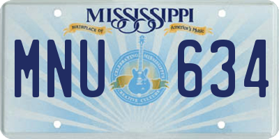 MS license plate MNU634