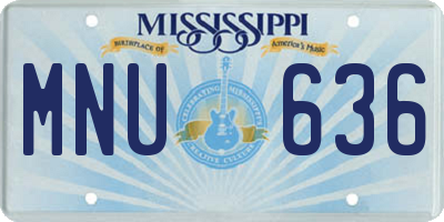 MS license plate MNU636