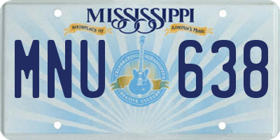 MS license plate MNU638