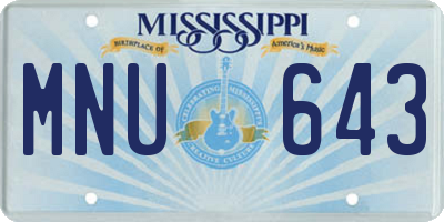 MS license plate MNU643