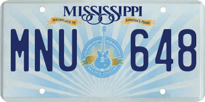 MS license plate MNU648