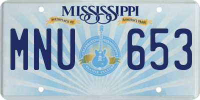 MS license plate MNU653